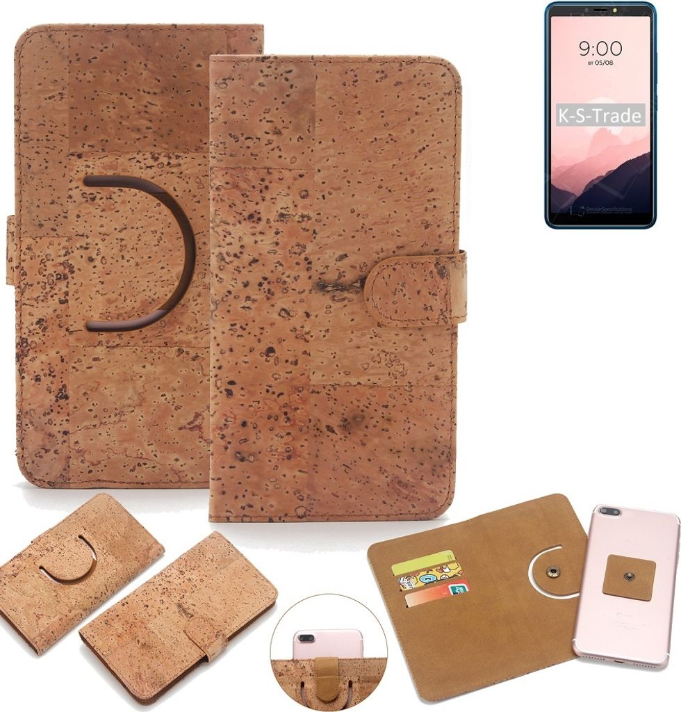 K-S-Trade Handy-Hülle Schutz-Hülle kompatibel mit BQ Mobile BQ-6030G Practic Handyhülle Schutzhülle Korkhülle Kork-Hülle 1x
