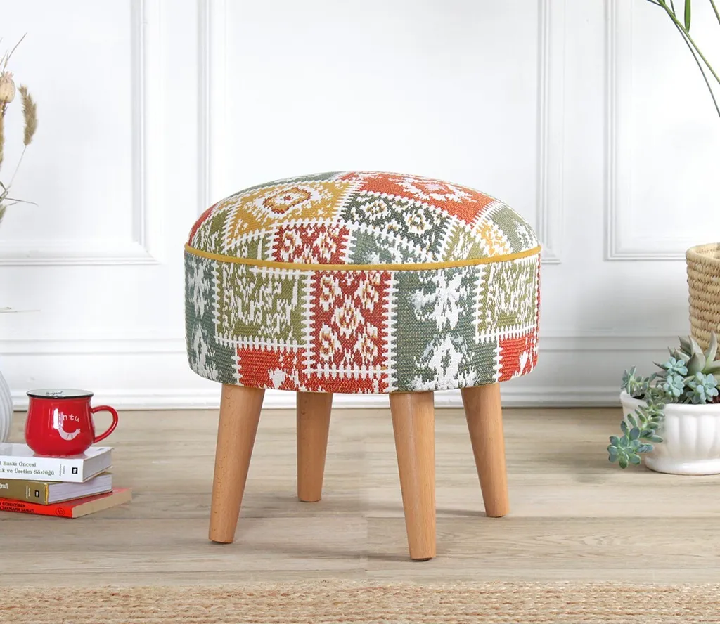Pouf Cube Blanc en Fibres Naturelles - Siège d'Appoint Salon 45x45 cm