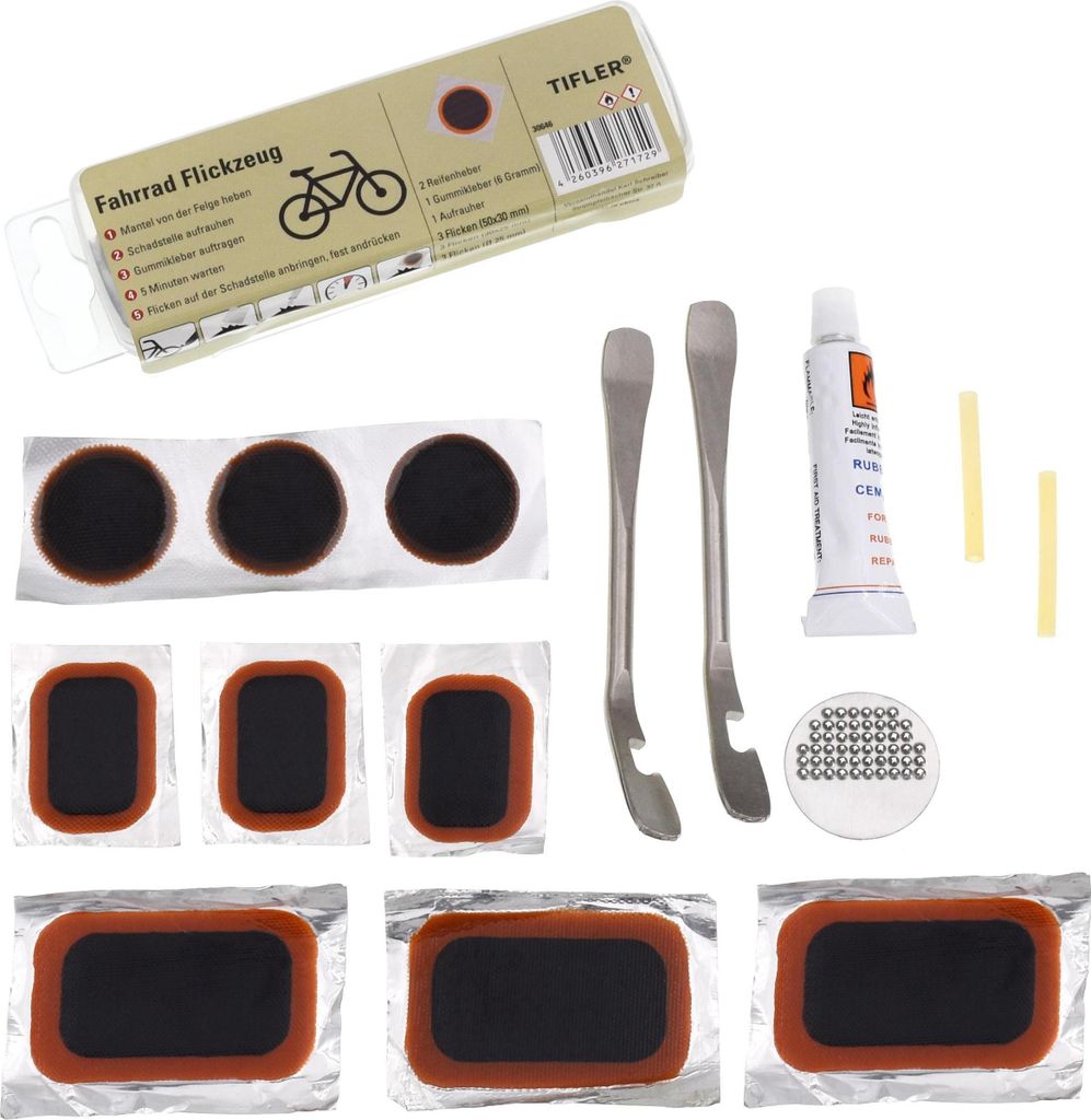 Tifler Fahrrad-Flickzeug, 15-teilig Produktbild 1