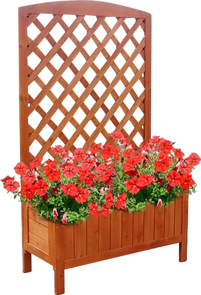 Arc de Roses avec Bac à Plantes Treillis en Bois pour Jardin et Balcon