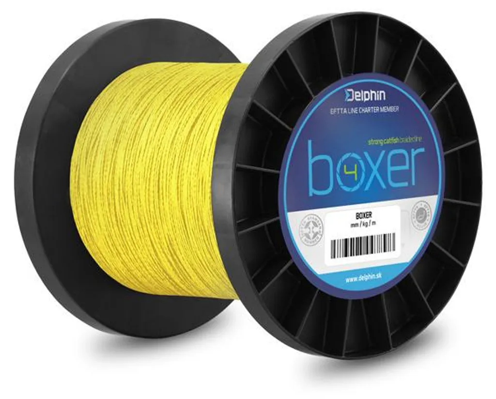 Fil de pêche tressé Delphin Boxer 4 jaune 0.7mm 1100m 62.8kg 101001689