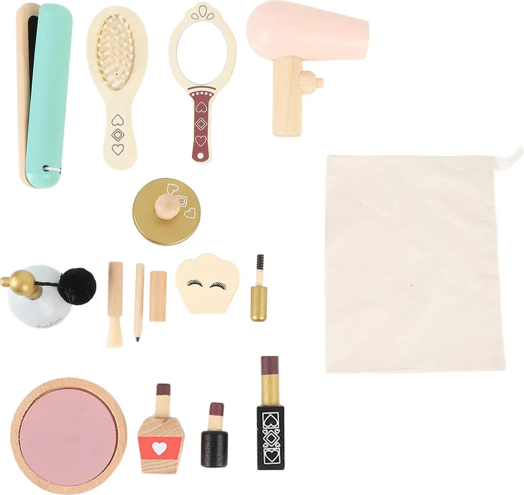 Kit maquillage bois robuste jeu d'imitation cosmétique pour enfant