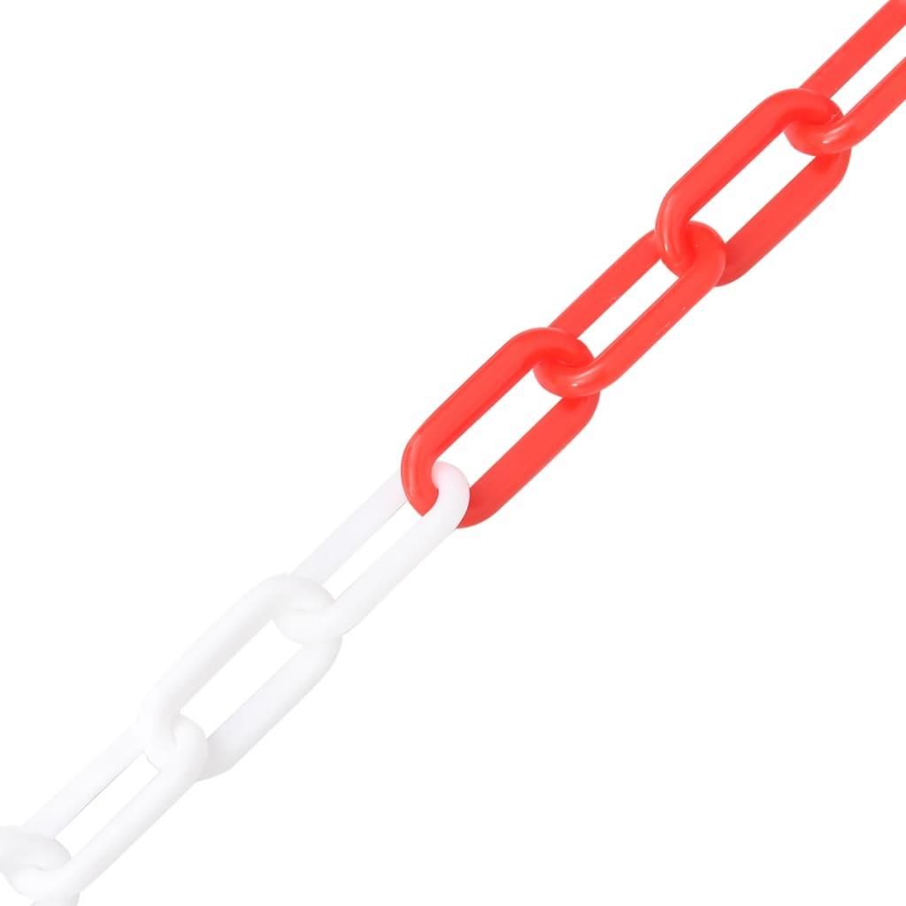 vidaXL Absperrkette Rot und Weiß 100 m Ø8 mm Kunststoff Produktbild 