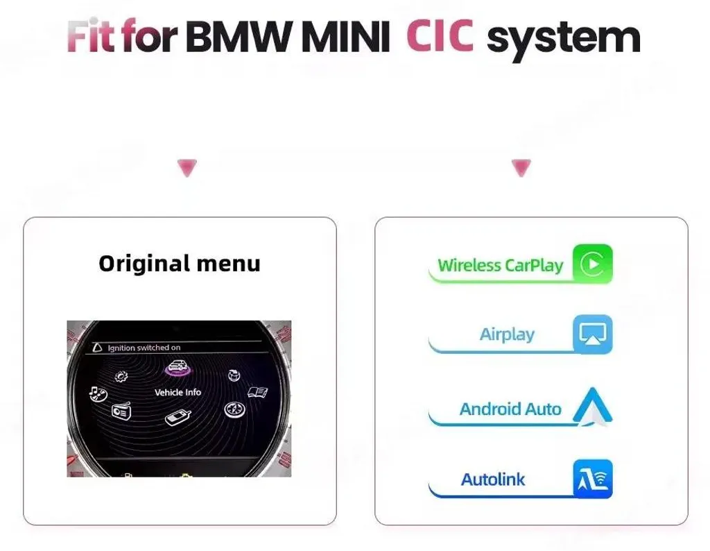 Interface CarPlay sans fil et Android Auto compatible BMW système CIC - 2