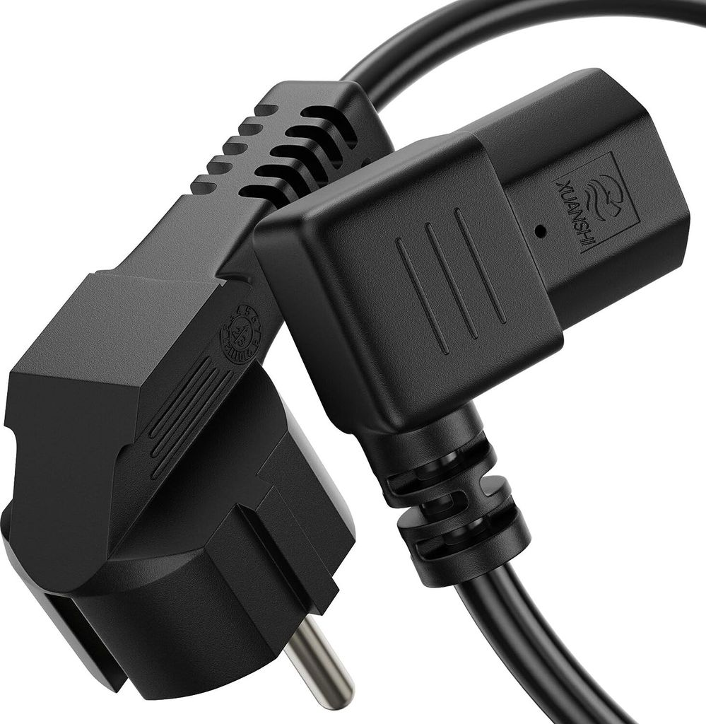 conecto Strom-Kabel, Schutzkontakt-Stecker 90° auf C13 Produktbild 
