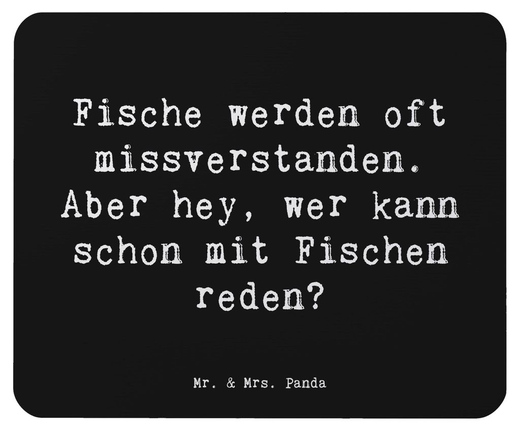 Mr. & Mrs. Panda Mousepad Spruch Fische Geheimnisse - Schwarz - Geschenk, Sternzeichen, Unterwasserwelt, Tierkreiszeichen, Eigenschaften, Mouse Pad...