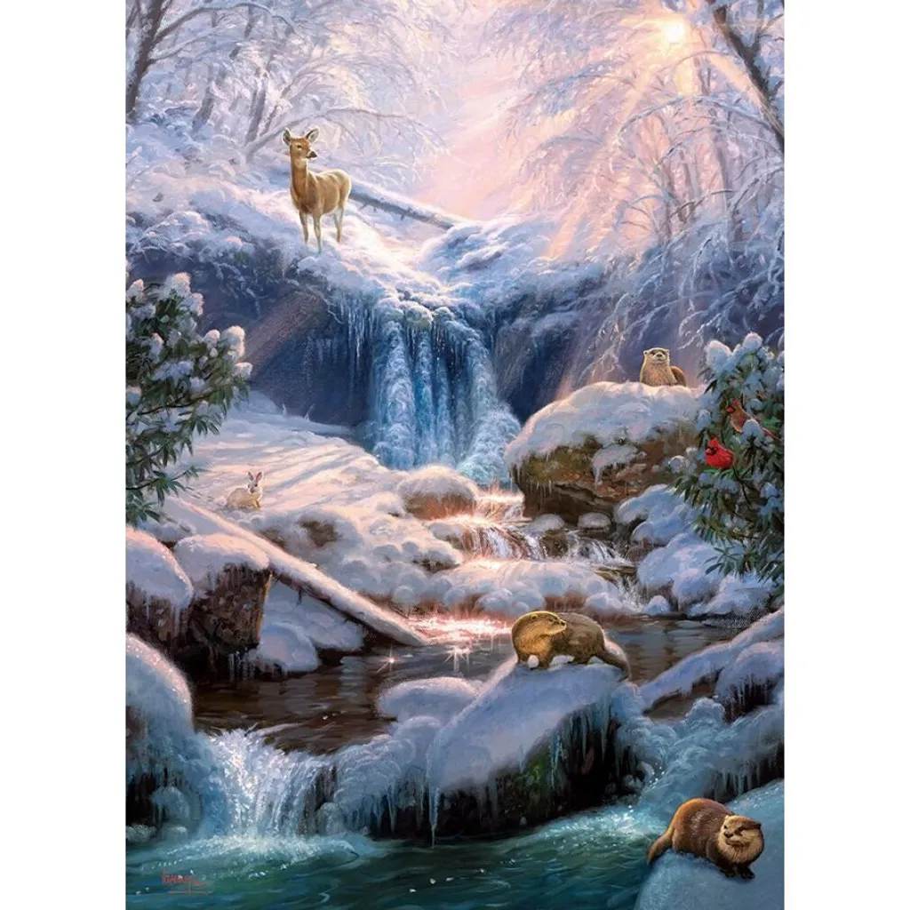 Puzzle 1000 pièces relaxation et détente thème nature cascades glace