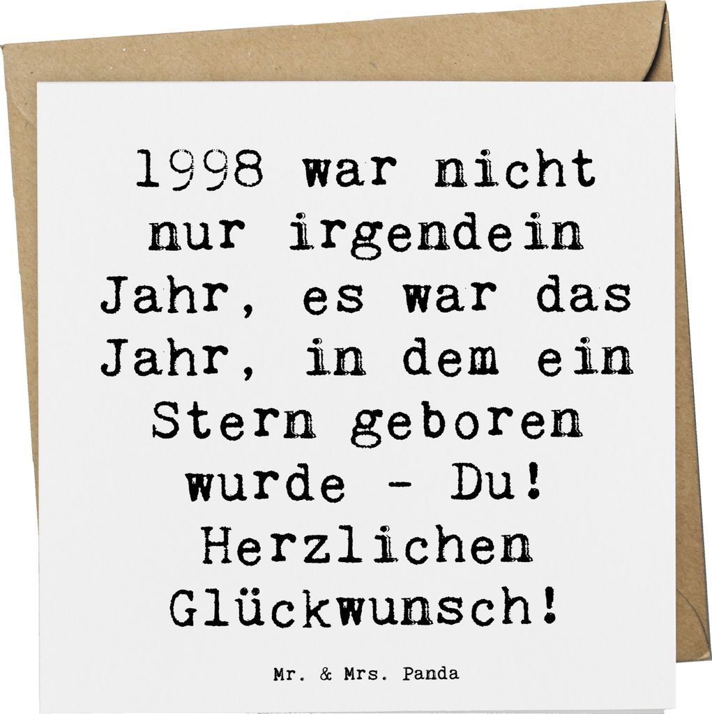 Mr. & Mrs. Panda Klappkarte Spruch 1998 Geburtstag - Weiß - Geschenk, Alter, Geburtsjahr, doppelkarte, Grußkarte, feiern, Erinnerungen, anlasskar...
