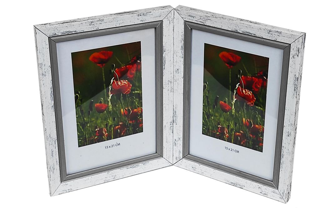 GALERIE Multirama FLASH für Fotos 15 x 21 cm DOPPELT vertikal/vertikal WEISS