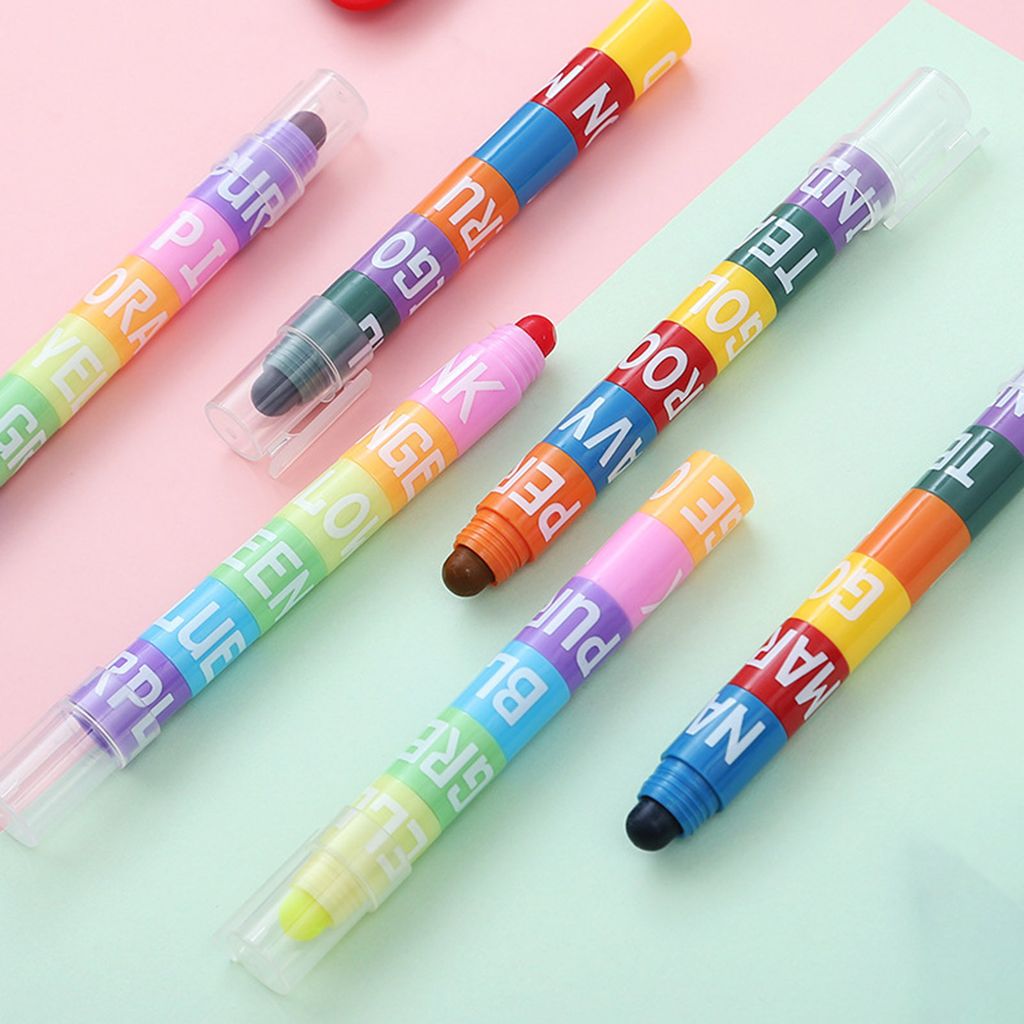 Markierungsstift, runde Spitze, 6 Farben, schnelltrocknende Buntstifte für DIY-Alben, Zeichnen und Markieren in Büchern, Malutensilien