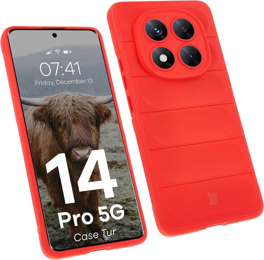 Pancerne etui Bizon Case Tur do Xiaomi Redmi Note 14 Pro 5G / Poco X7, czerwone