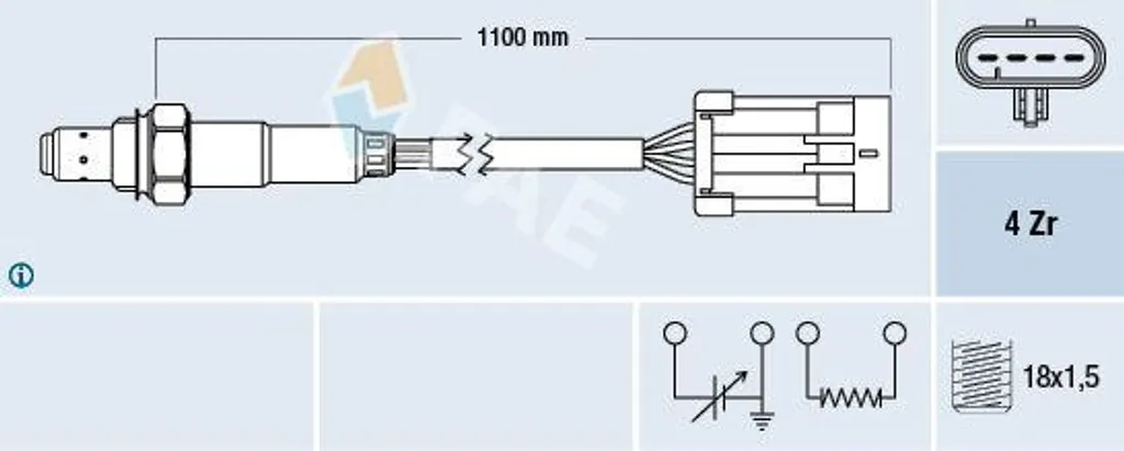 Sonde lambda OE 46434552 FAE 77361 haute précision Alfa 145 146