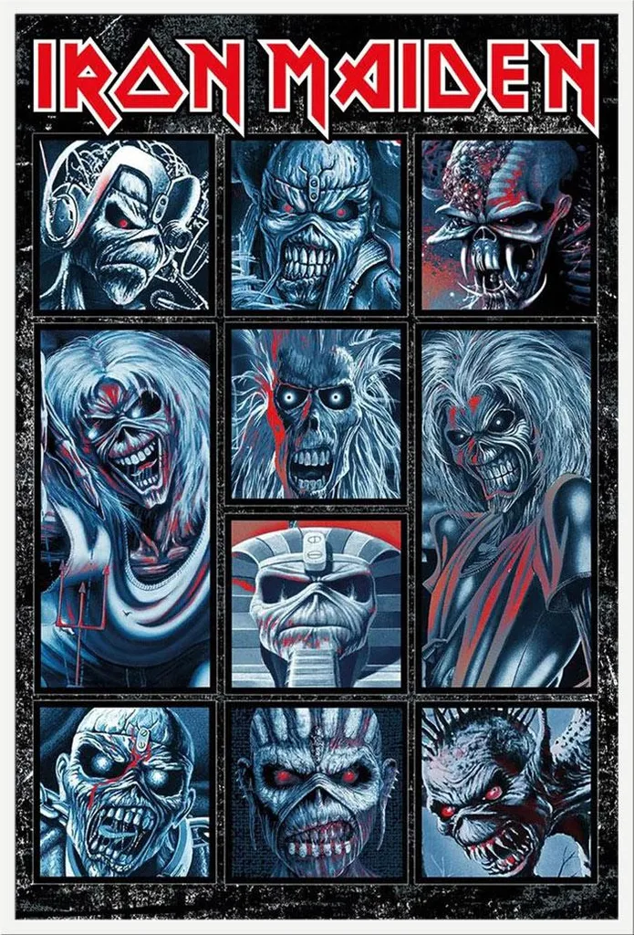Affiche Iron Maiden Prête à Poser : Cadre Blanc et Vitre Acrylique