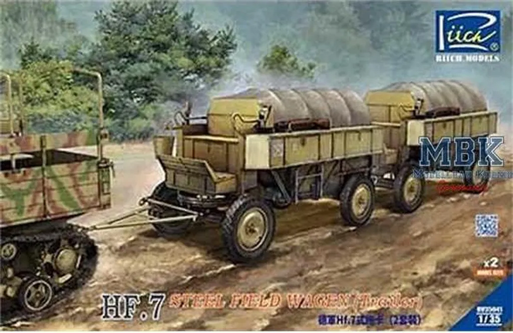 Maquette Remorque Militaire Hf.7 Allemande 1/35 avec Pièces Résine