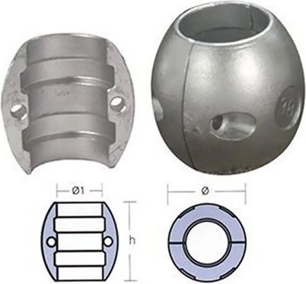Tecnoseal Anodo Collare 65 mm Lega Argento - Kit Protezione Asse