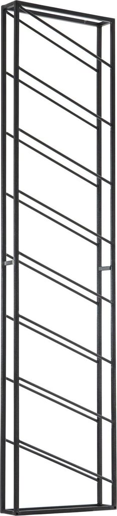 WOHNLING Wijnrek wandmontage, metaal, zwart, 36x150x8 cm, Productafbeelding 