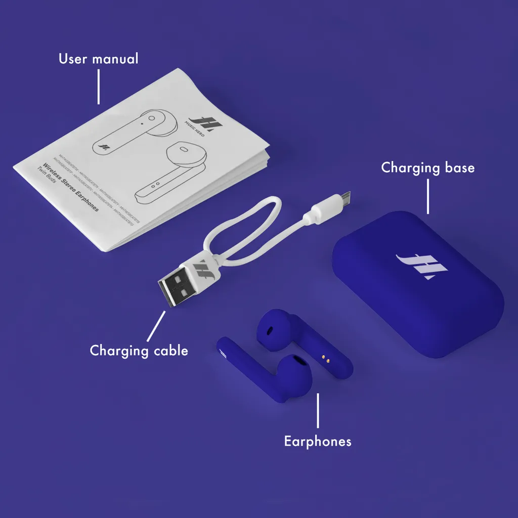 Écouteurs Bluetooth SBS TWS Beat avec Micro Intégré et Étui de Charge Bleu - 5