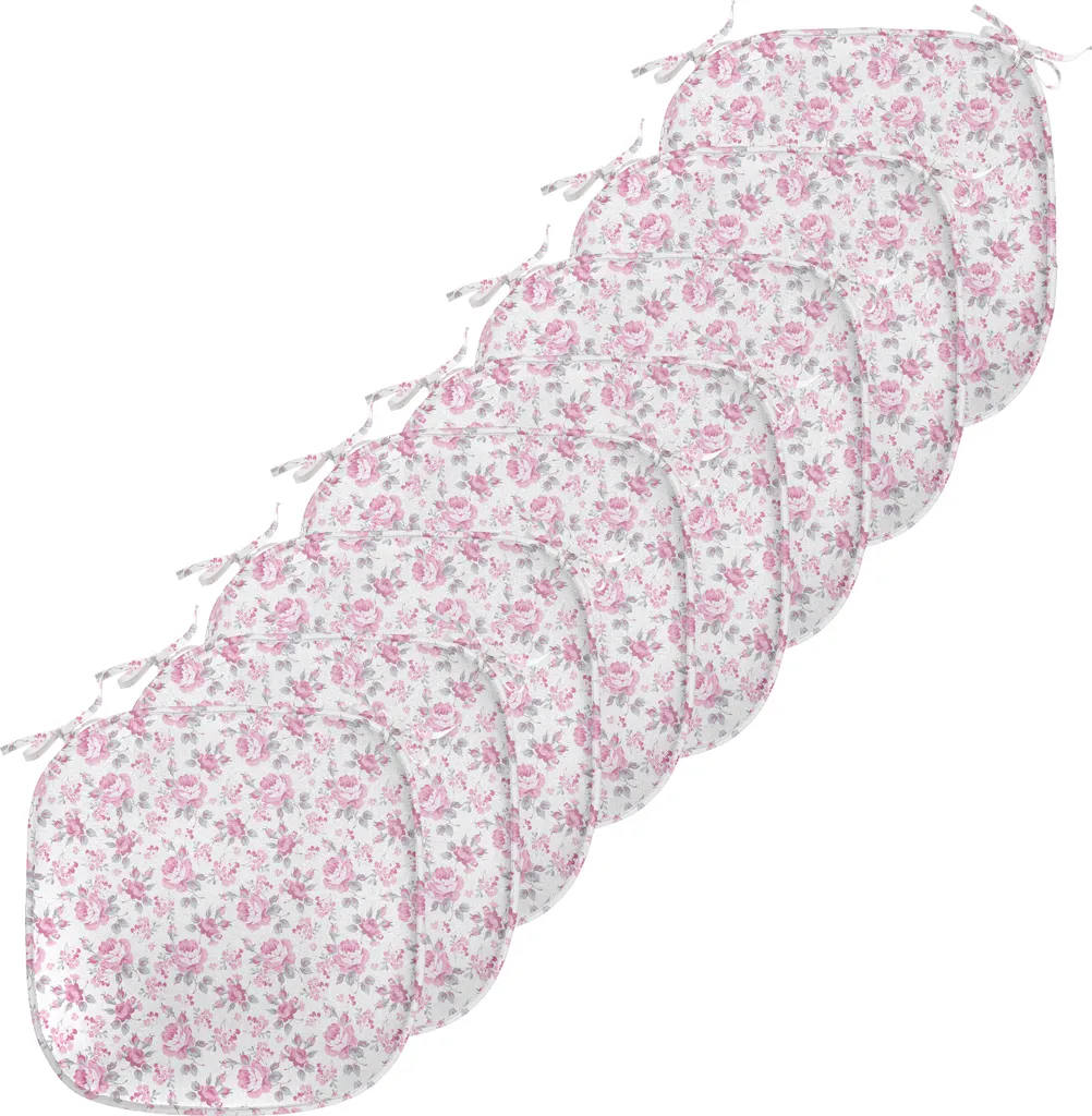 Coussin de Chaise Imperméable Rose et Gris 40cm avec attaches - Lot 8