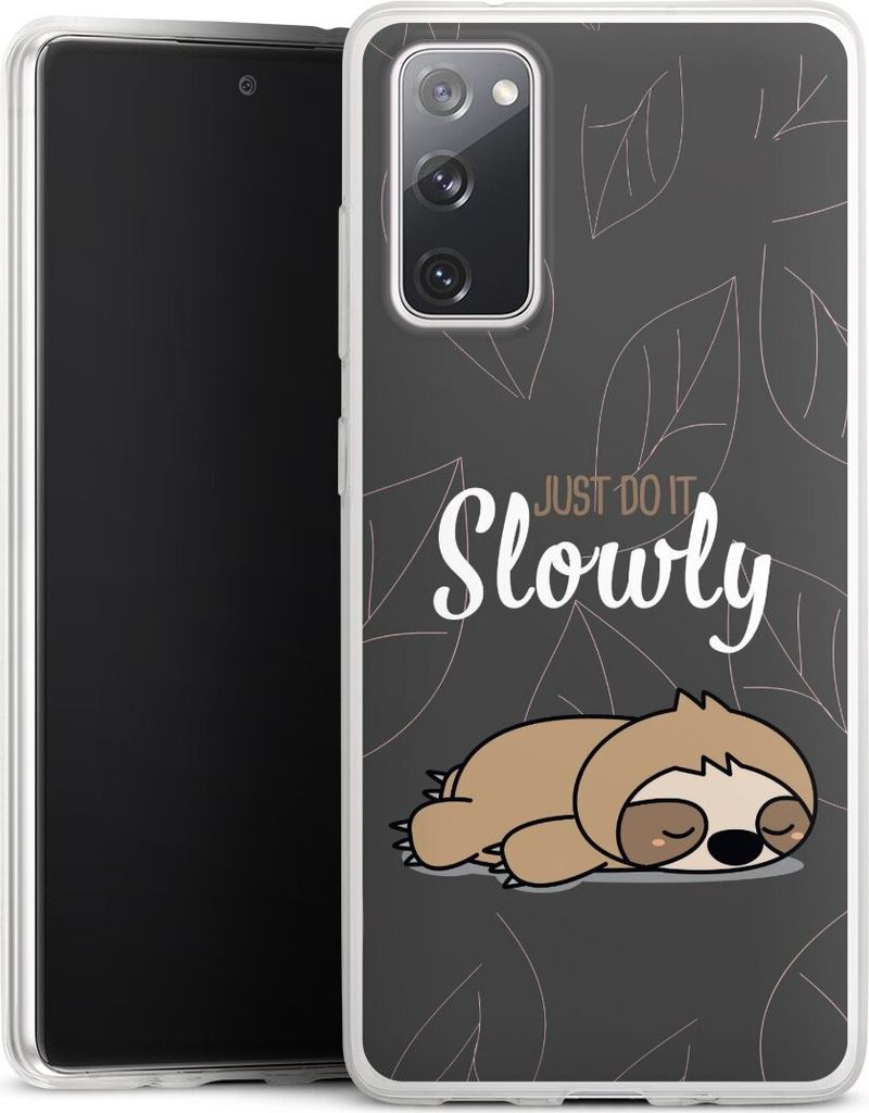 DeinDesign Slim Hülle für Samsung Galaxy S20 FE 5G Silikon Case Ultra Dünn Handyhülle Faultier Sprüche lazy sunday