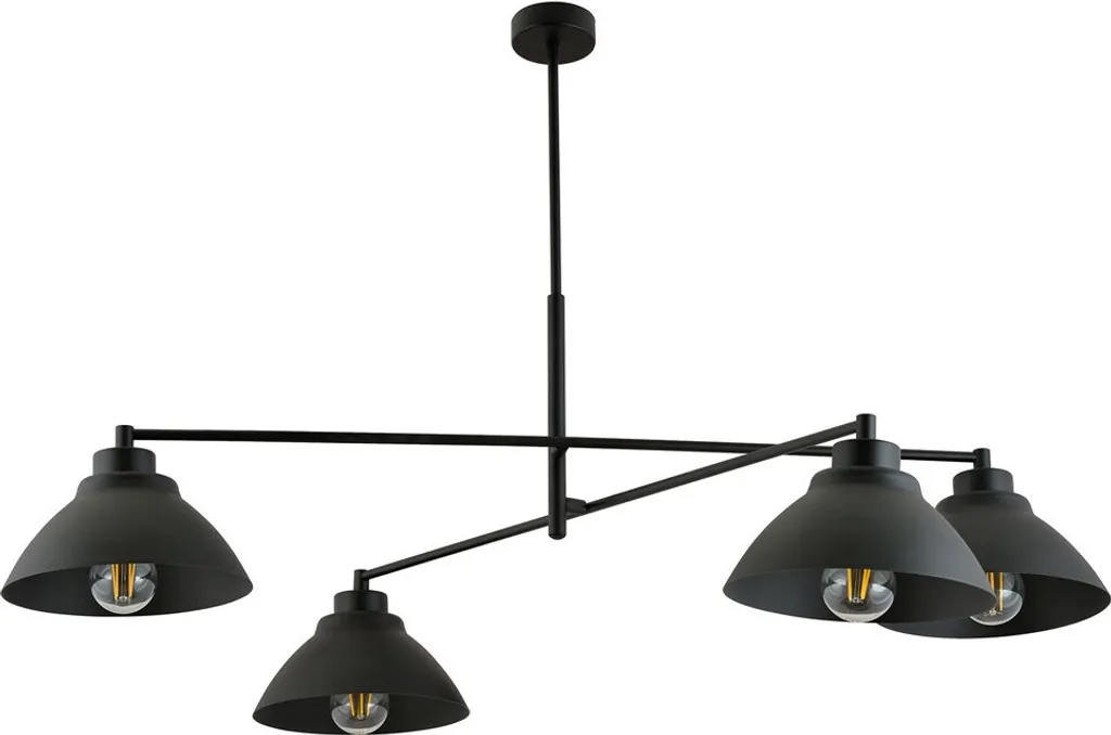 Suspension Lustre Noir MAVERICK 4 Emibig - Design Industriel Moderne