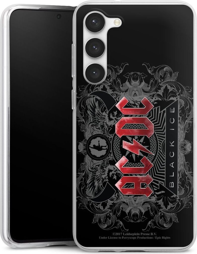 DeinDesign Handyhülle für Samsung Galaxy S23+ Silikon Hülle Case Smartphone Schutzhülle ACDC Black Ice Fanartikel