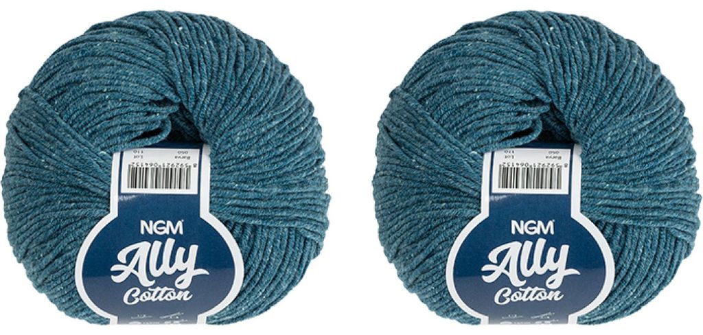 SET 2pcs - Garn ALLY Baumwolle - 50g / 140 m - Dunkelblau