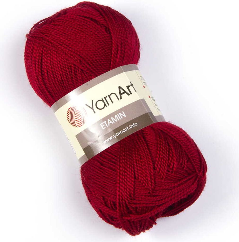 YarnArt Etamin Garn 100%.Polyacryl, 180m/30g, Dunkelrot - Produktbild 