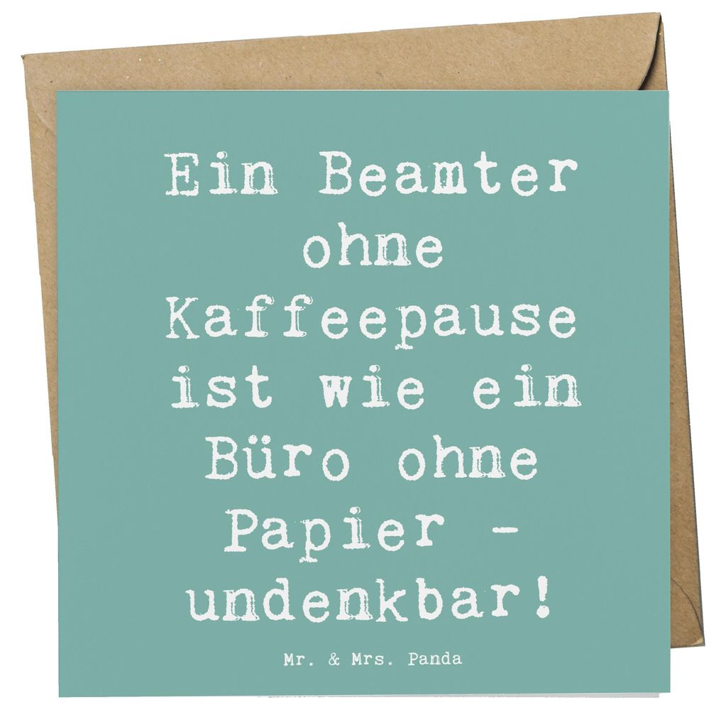 Mr. & Mrs. Panda Grußkarte Spruch Beamter Kaffeepause - Meeresbrise - Geschenk, Klappkarte, Jubiläen, Verwaltung, Beruf, Berufsliebe, Berufsgrupp...