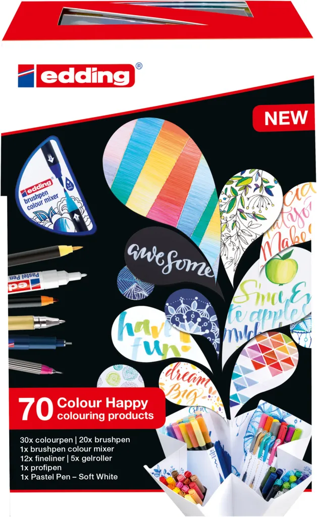 Set créatif edding 70 pièces avec mélangeur de couleurs exclusif