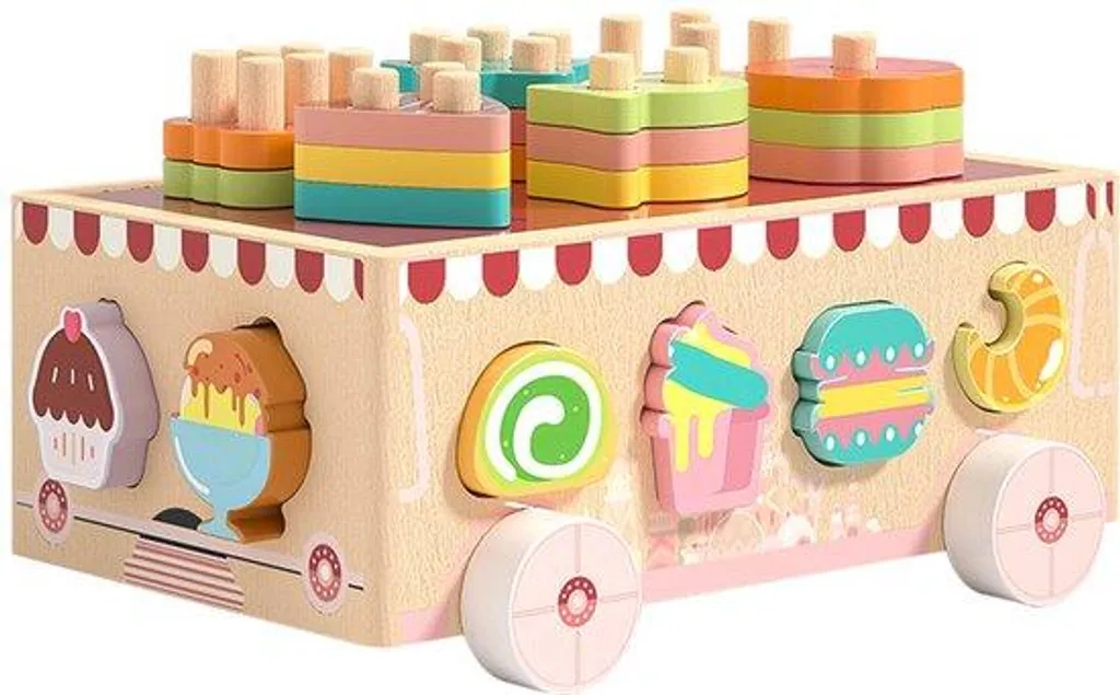 Blocs de construction et puzzles de tri - Jouets cognitifs en bois