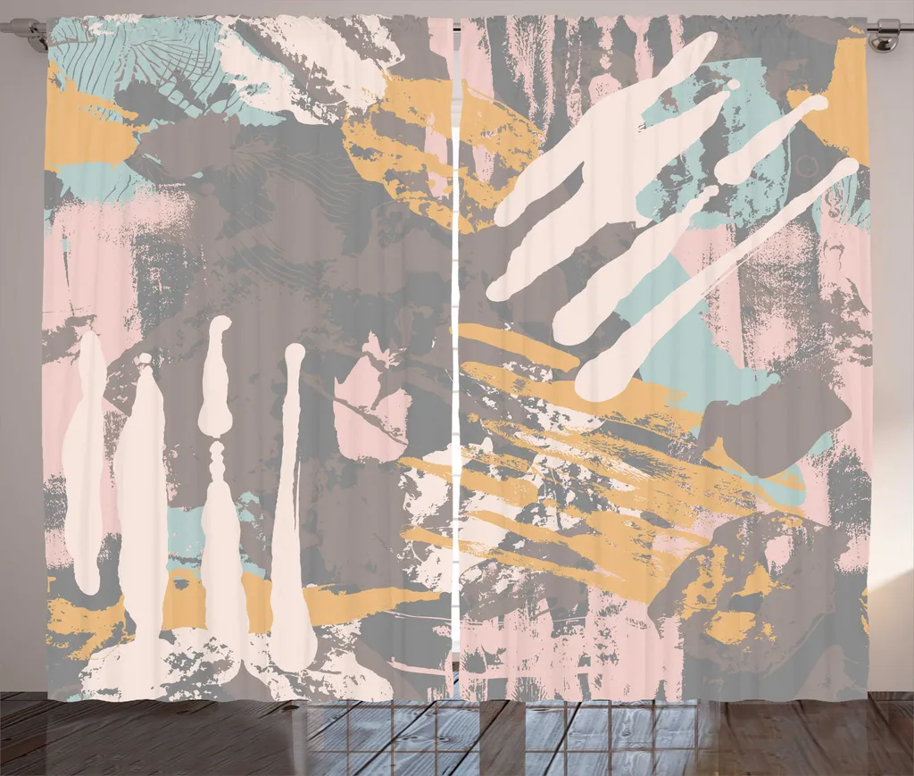 ABAKUHAUS Rideau Rustique Charbon à Fronces 280 x 225 cm Multicolore