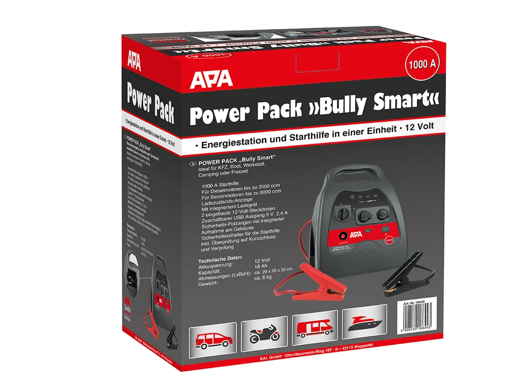 Powerpack BULLY SMART APA 16644 - Booster de Batterie 12V High-Tech - 6