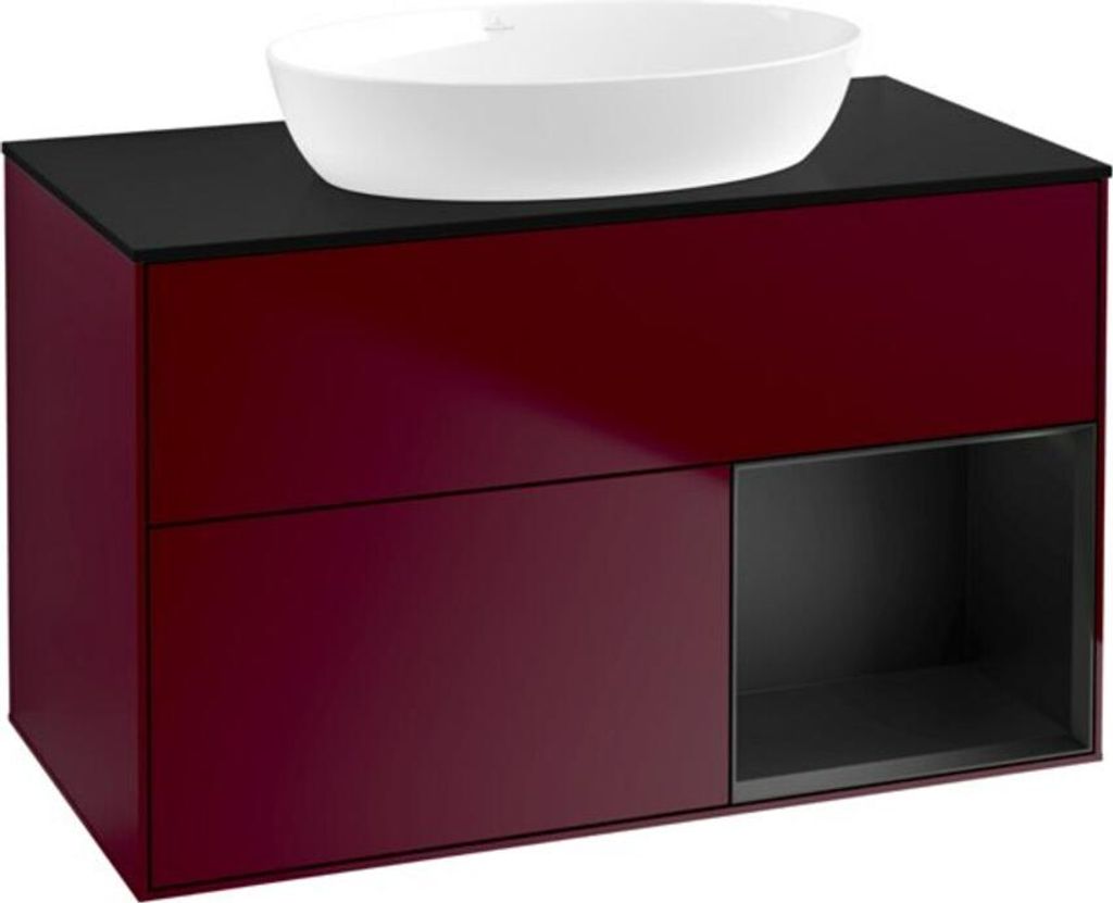 V&B Waschtischunterschrank Wandbeleuchtung Finion 100, Pl bla m, Reg bla m Lac, Peo m