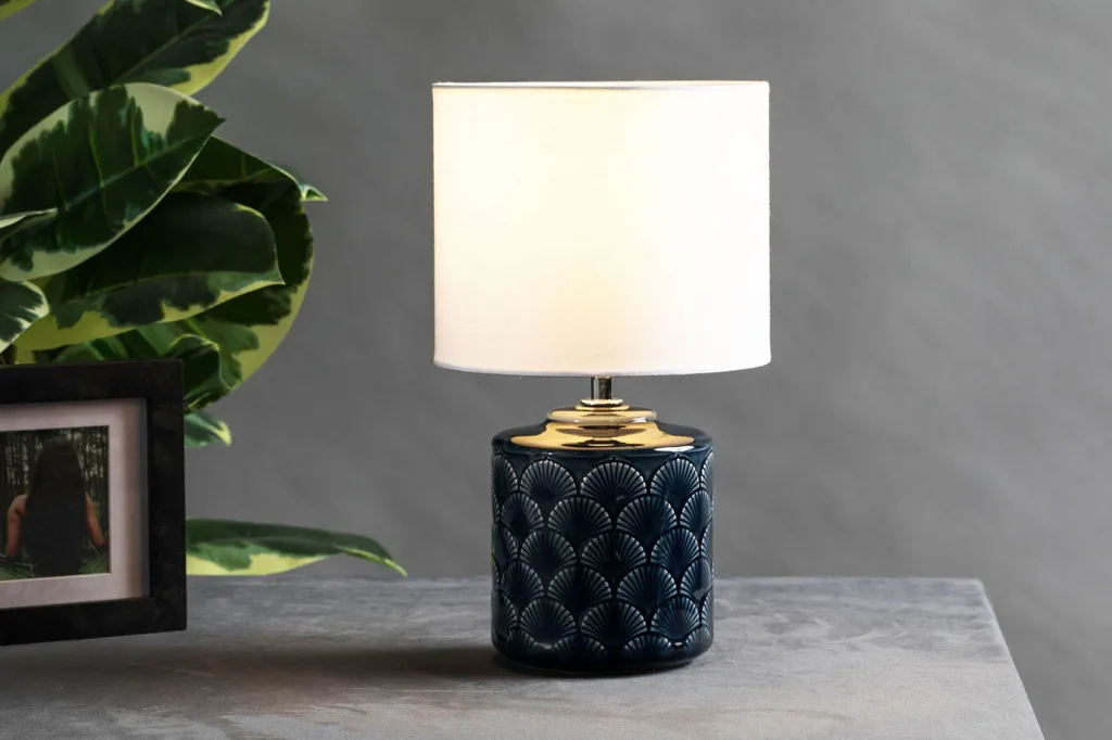 Pauleen Glowing Midnight: Lampada Ceramica Blu per Comodino E14 - 5