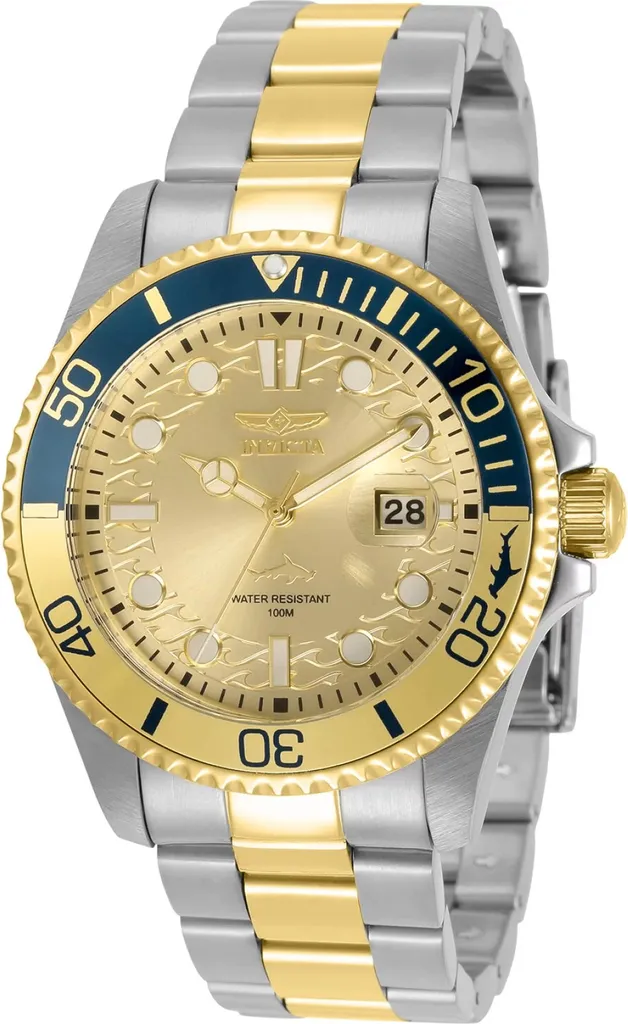 Invicta Pro Diver 30948 Orologio da Uomo - Impermeabile - Analogico - Movimento Quarzo - acciaio inossidabile con quadrante oro - 43mm