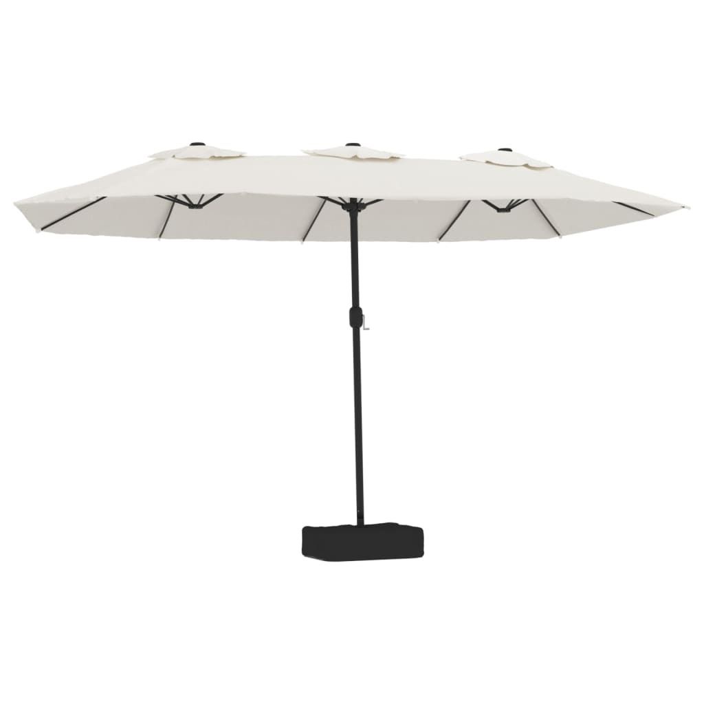 vidaXL Ombrellone doppio bianco sabbia 449x265 cm Immagine del prodotto 