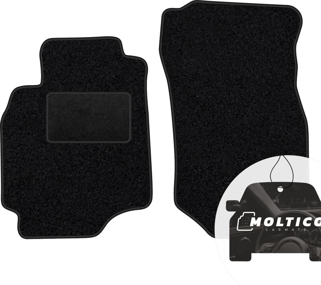 moto-MOLTICO Vorne Fußmatten Auto Velours Autoteppiche Schwarz Automatten Set 2-teilig passend für Mitsubishi Lancer 2003-2007