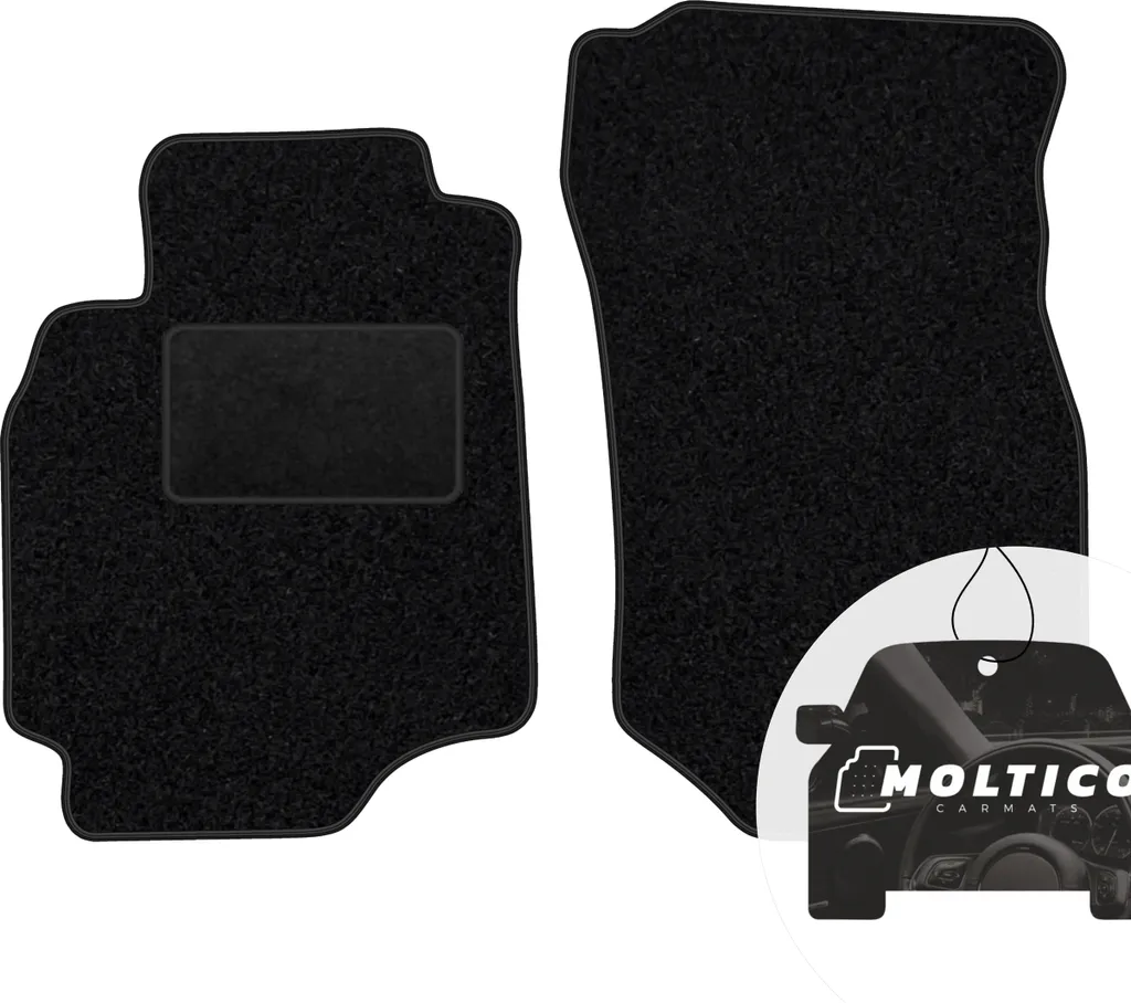 moto-MOLTICO Tappetini anteriori per auto Velours Tappetini auto neri Set 2 pezzi adatto per Mitsubishi Lancer 2003-2007