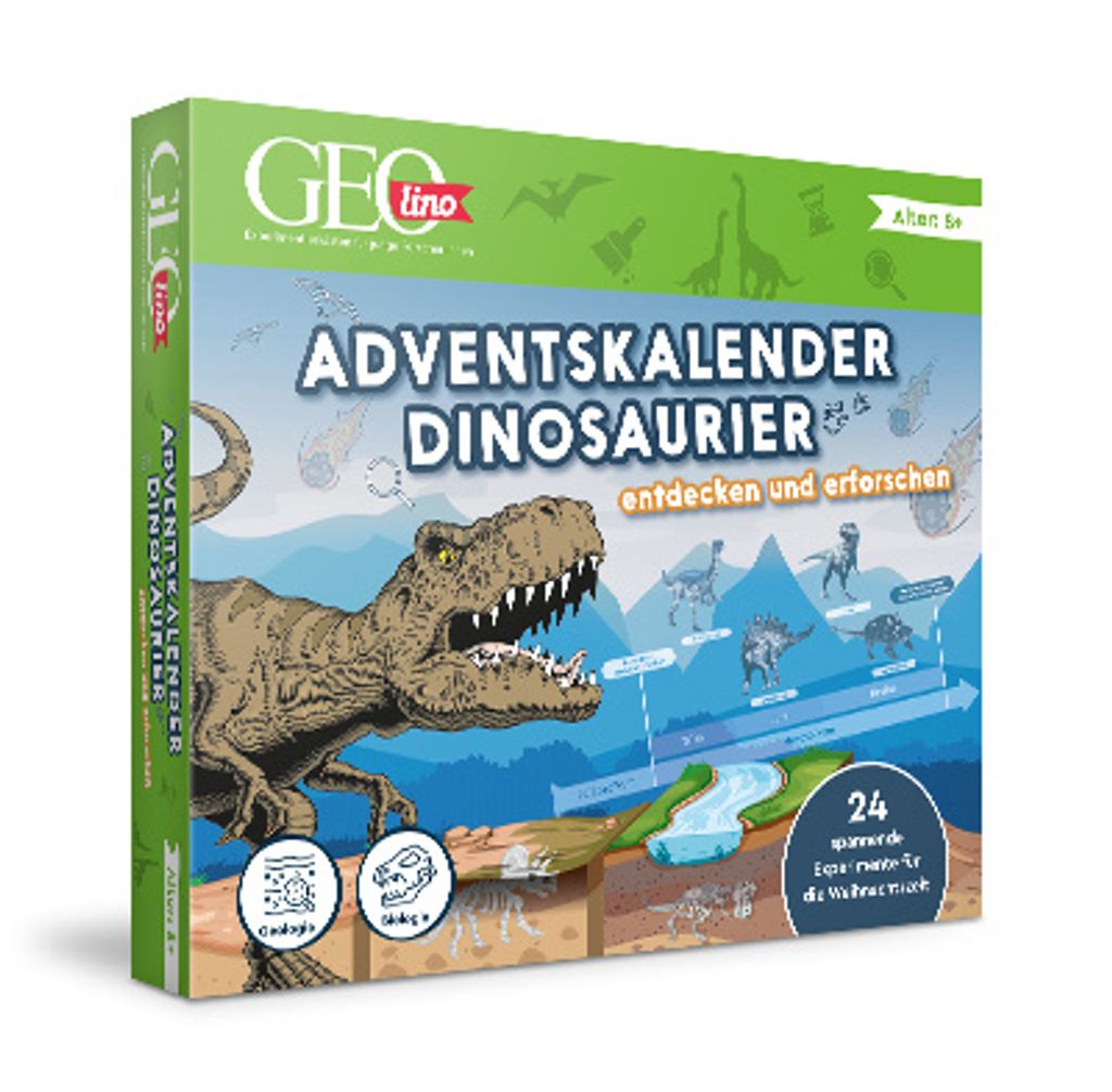 Franzis Verlag GEOLINO Adventskalender Dinosaurier, Box, Freistehend, Mehrfarbig