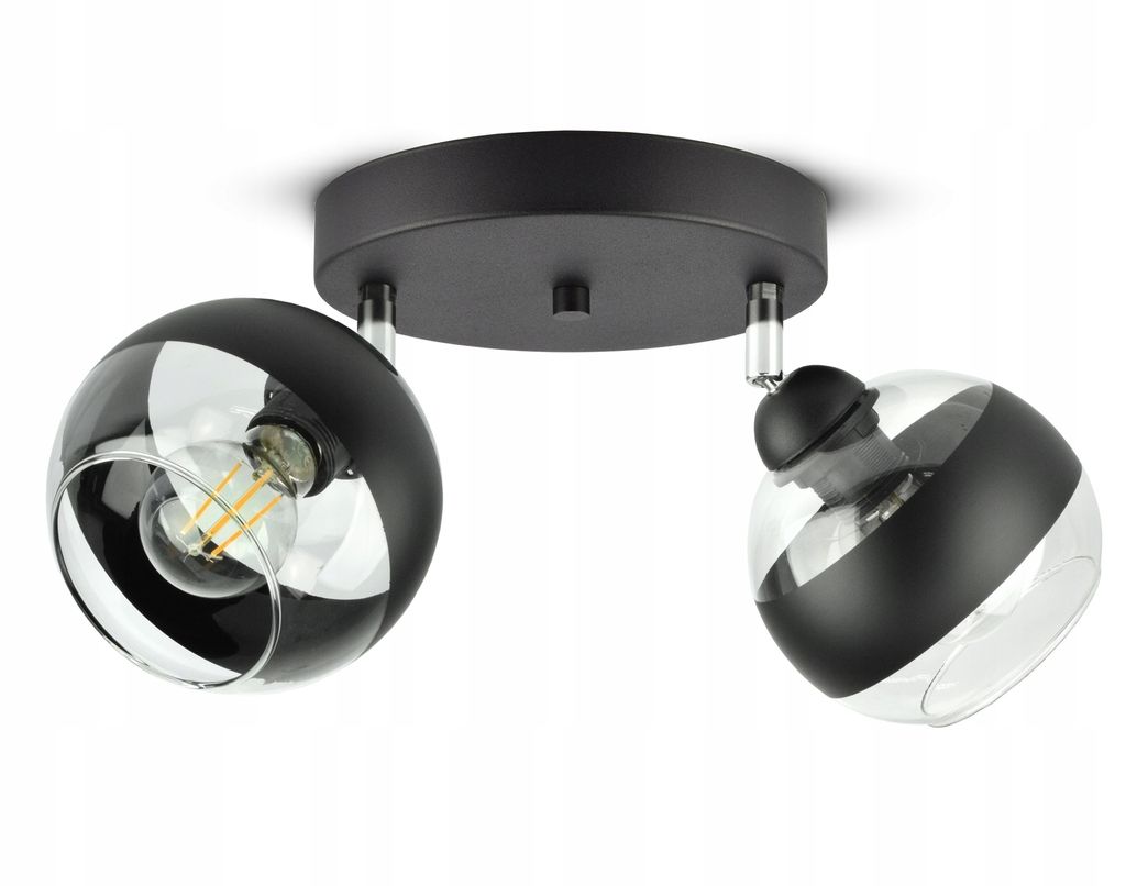 Lampa Wisząca Sufitowa Żyrandol Czarna Szklane Kule Black Zdjęcie produktu 