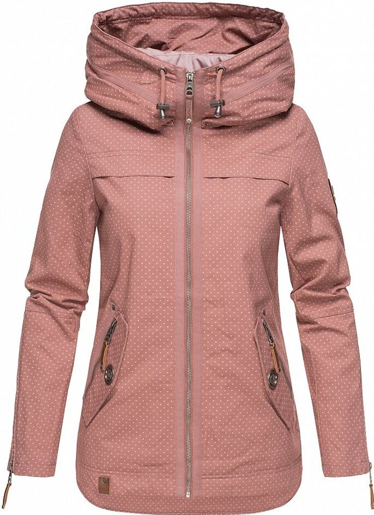 Navahoo Damen Jacke Frühling Herbst Übergangsjacke Print Parka Mantel Kapuze Wekoo Rose Mit Print Gr: 36 - S