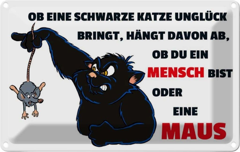 vianmo Blechschild 20x30 cm Ob schwarze Katze Unglück bringt Tier Haustier