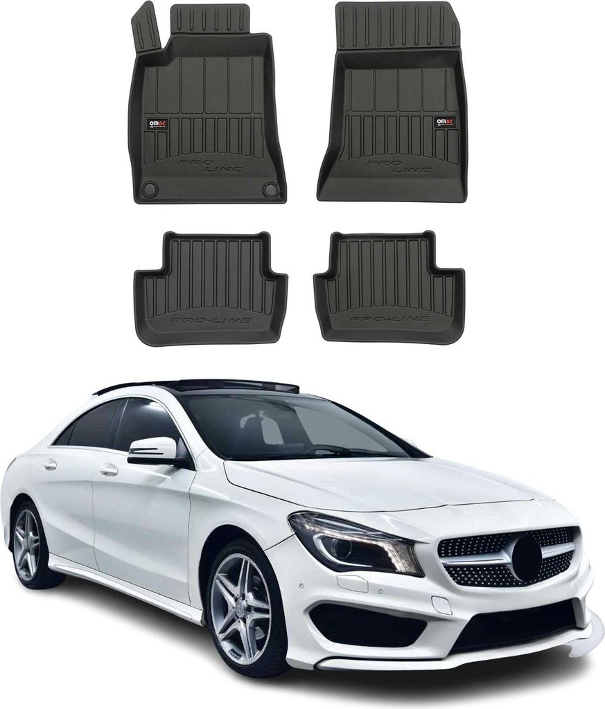 2013-2018 Mercedes CLA Klasse Coupe C117 Fußmatten TPE Schwarz 4 tlg