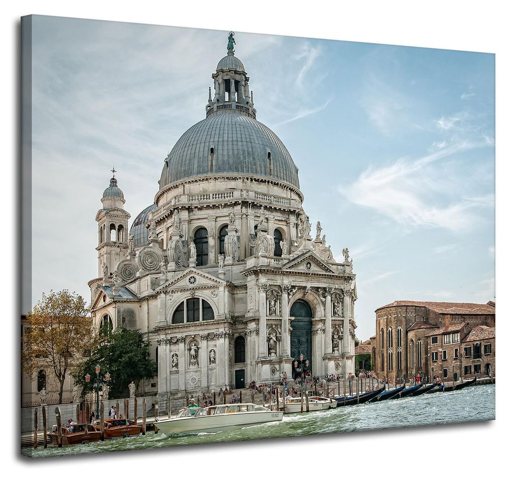 Leinwandgemälde Architektur Bibliothek 100x80 cm Italien Europa Stil Barock
