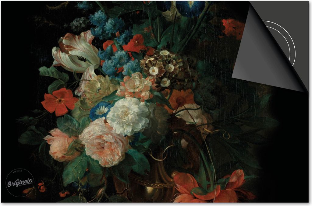 Induktionsschutz Blumenstrauß Schwarz druck Exklusive 60x52cm