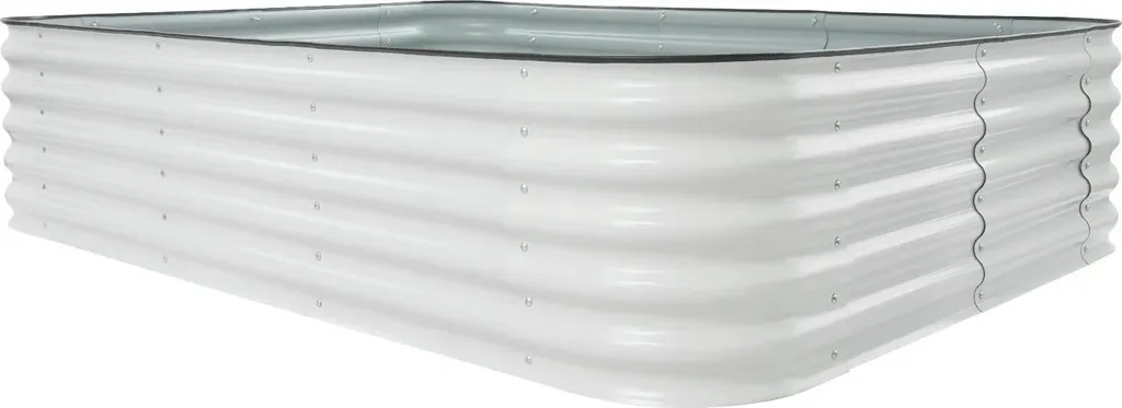 Jardinière surélevée pour légumes et fleurs - Métal gris et blanc