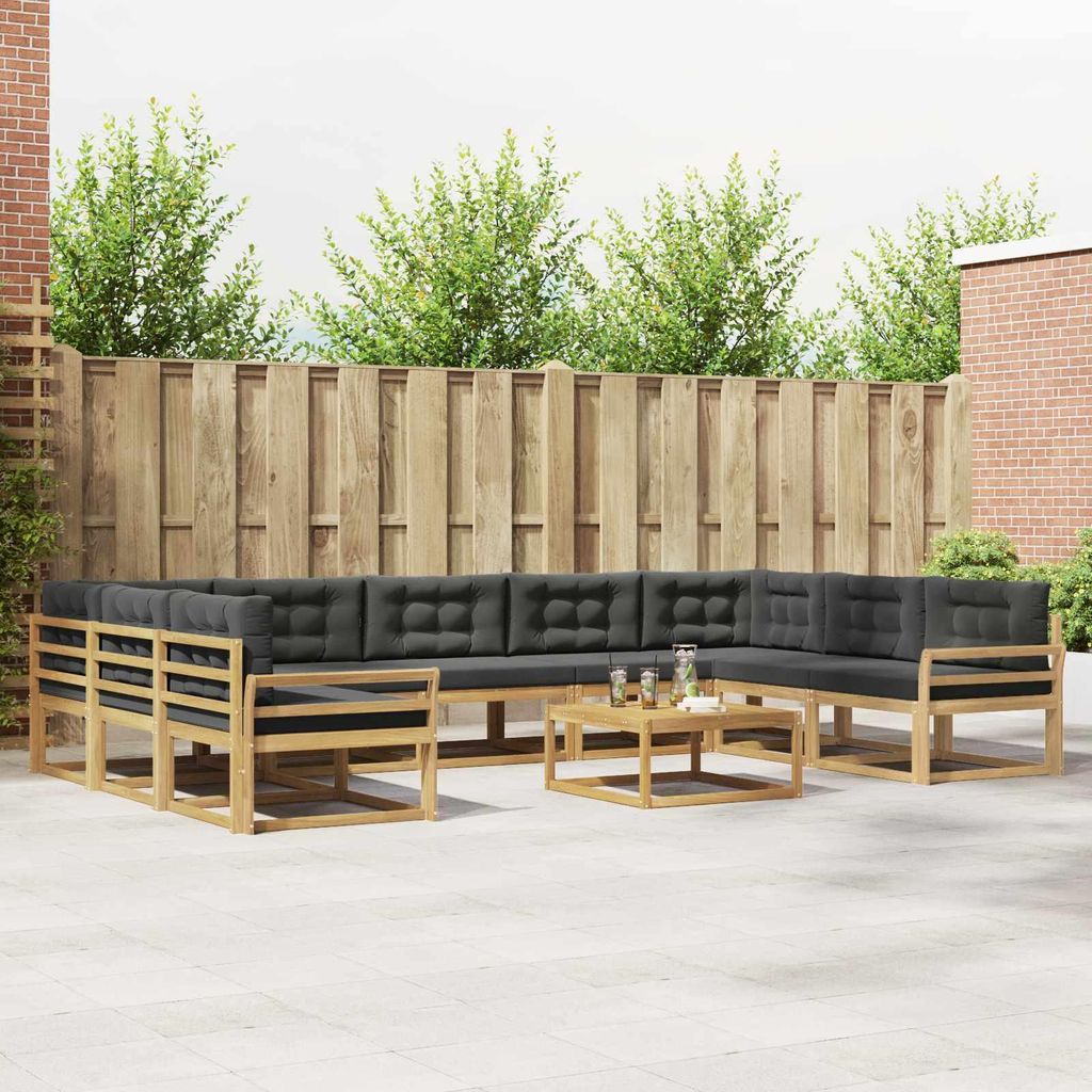 Möbel Outdoor-Sofagarnitur mit Kissen 10 pcs Weiß und AnthrazitGartensofas - Gartensofas c2917
