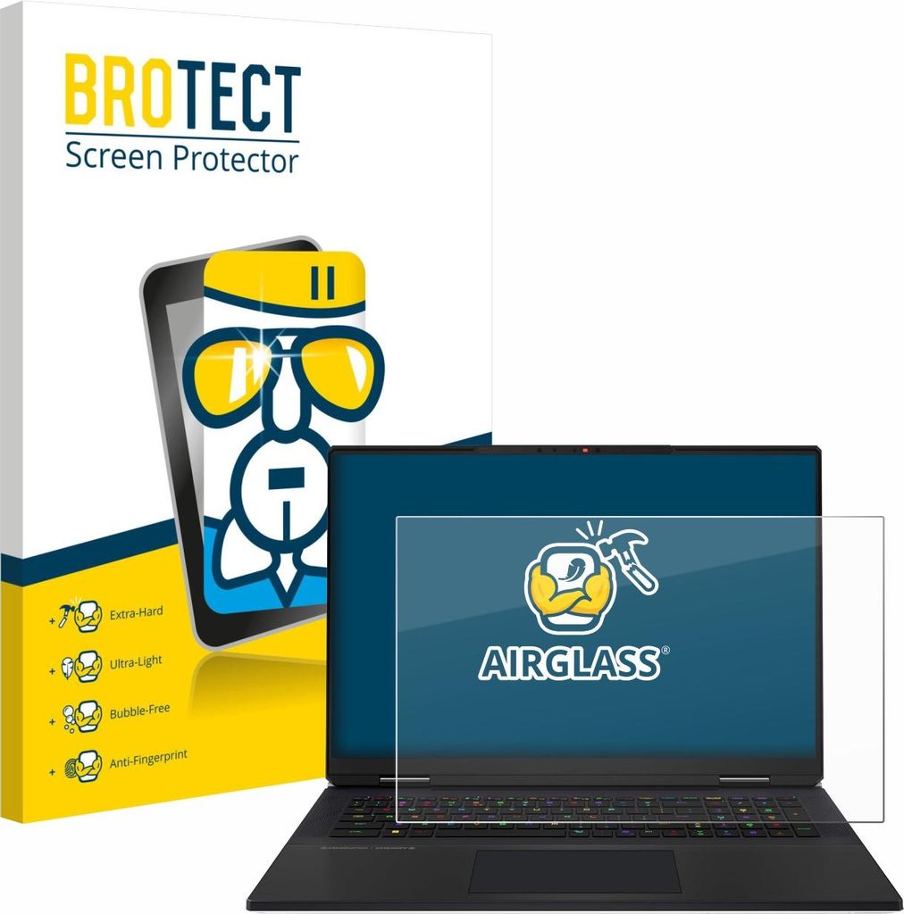 BROTECT Schutzglas für MSI Titan 18 HX AI 2025 Schutzfolie Panzer Folie Glas Display Schutz klar