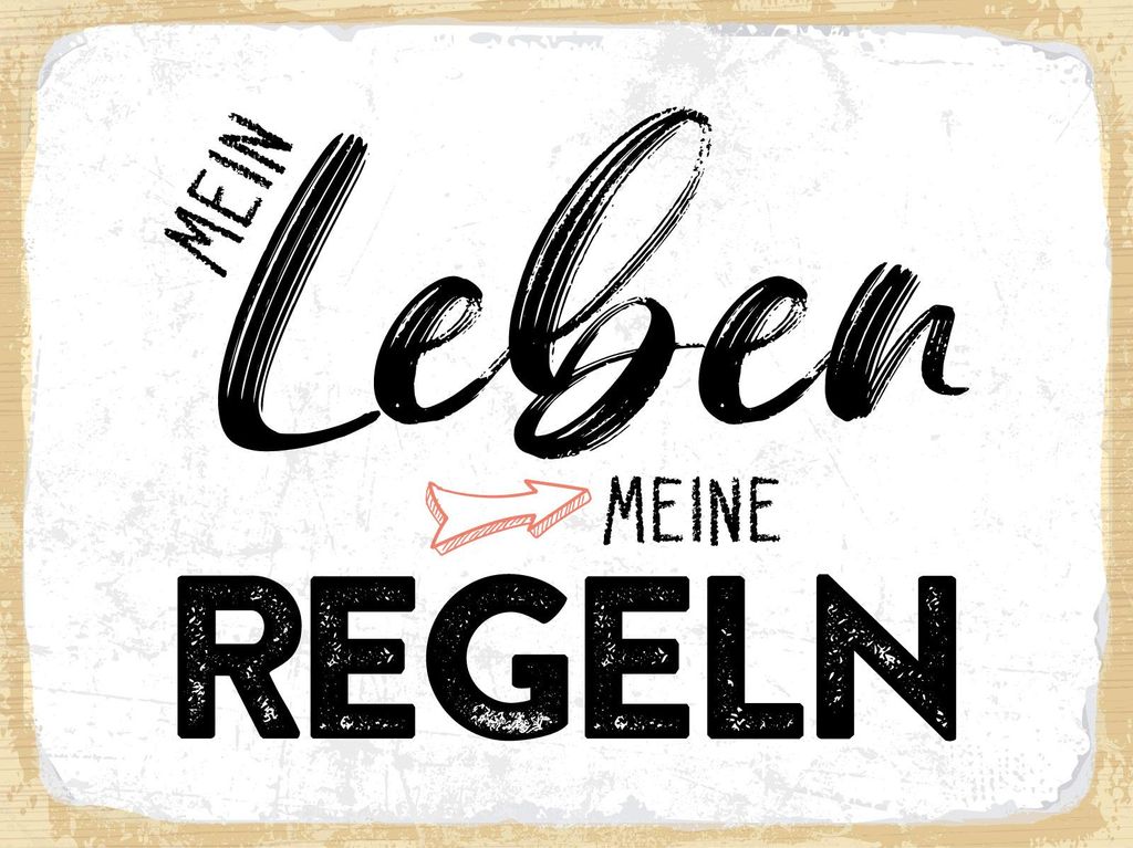 vianmo Holzschild 30x40 cm Mein Leben meine Regeln Deko Schild