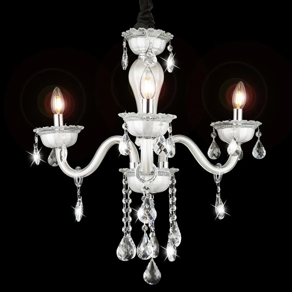 Lustre blanc design pour éclairer et décorer les hauts plafonds